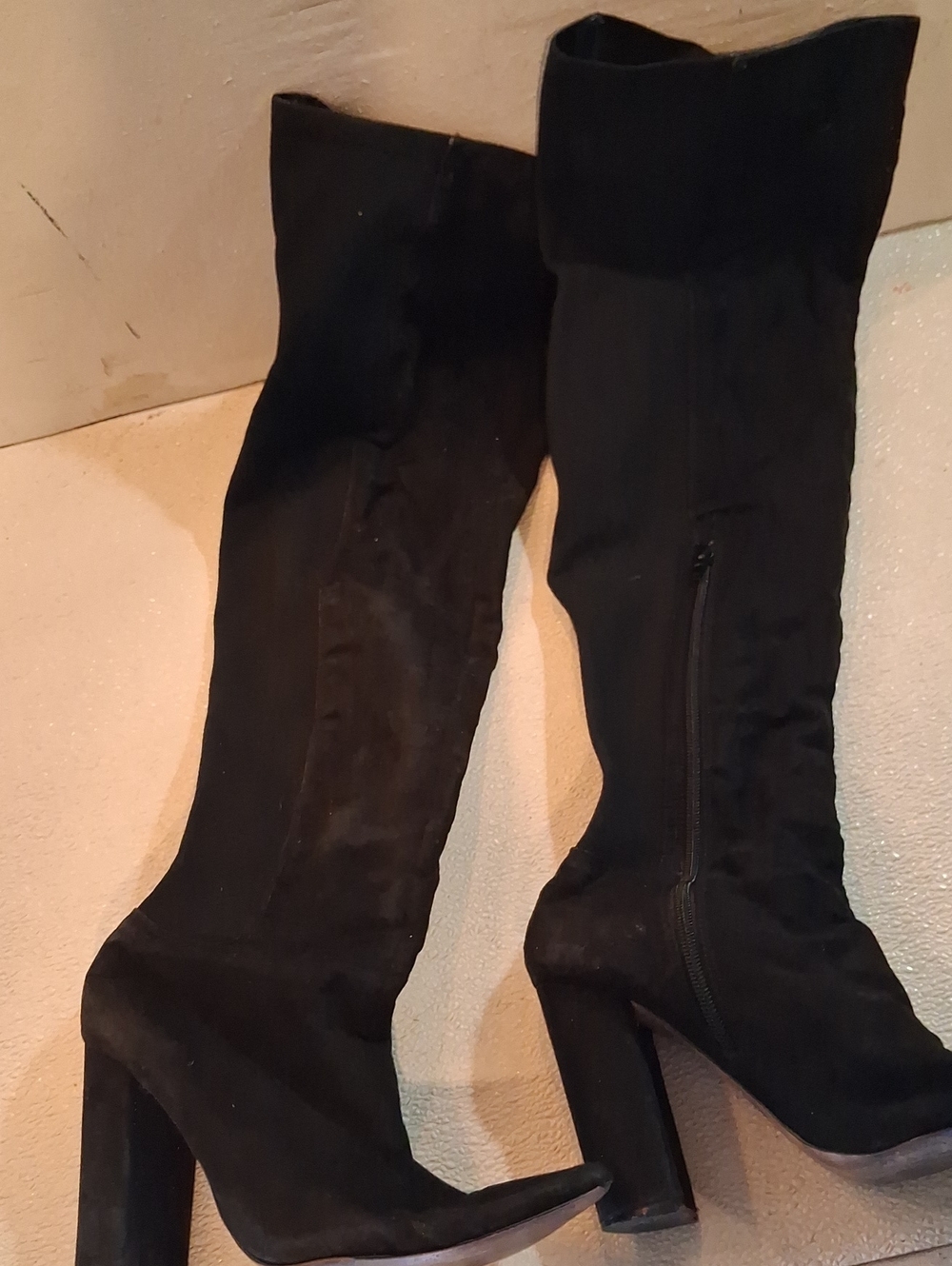 Steve Madden Black Over-the-Knee Block Heel Boots